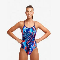 FUNKITA - Ladies Diamond Back One Piece Swimsuit Zee Bra