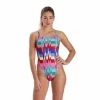 Speedo - Women's swimsuit Allover T-Back 1 Piece Rainbow Wave