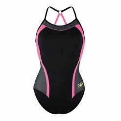 Michael Phelps - Womens Kuta Swimsuit Black & Bright Pink