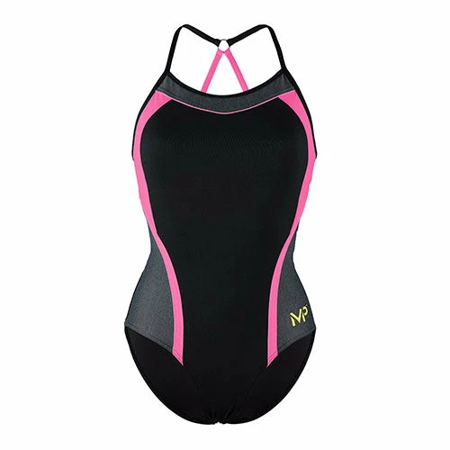 Michael Phelps - Womens Kuta Swimsuit Black & Bright Pink