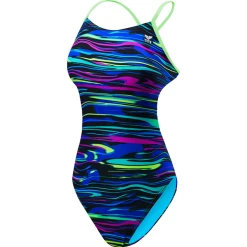 TYR - Womens Swimsuit Fresno CutOutFit Blue/Multi