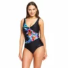 Zoggs - Womens Swimsuit Hybrid Tropics Wrap Multi/Back