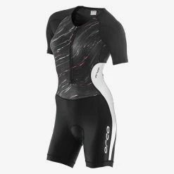 Orca - Womens Trisuit Core Short Sleeved Racesuit Black/White/Pink