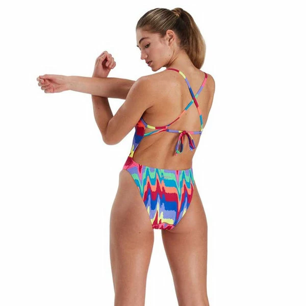 Speedo - Women's swimsuit Allover T-Back 1 Piece Rainbow Wave - Image 3