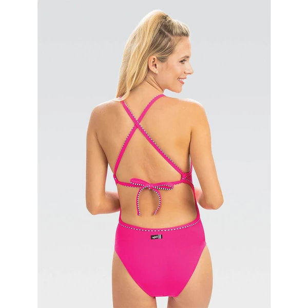 Dolfin - Womens Uglies Revibe Solid Tie Back One-Piece Swimsuit Pink - Image 2